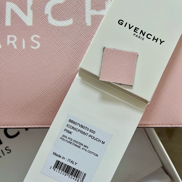 BNWT AUTHENTIC Givenchy clutch bag pink white leather clutch/pouch - Picture 3 of 5